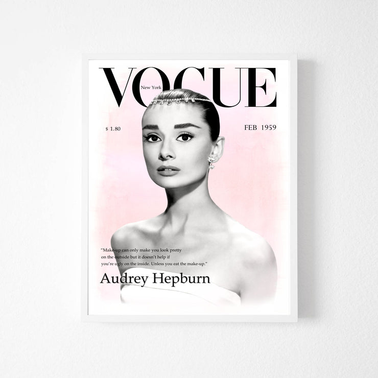 Audrey Hepburn Vogue Cover 1959 Poster - Fashion Wall Art - Fashion Icon - Digital Art - Fashion Home Decor