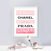 Fashion Wall Art - Fashion Designer Logo Poster - Fashion Pink Watercolor Print -Digital Art - Fashion Home Decor