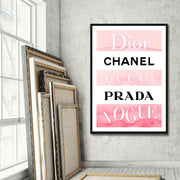 Fashion Wall Art - Fashion Designer Logo Poster - Fashion Pink Watercolor Print -Digital Art - Fashion Home Decor