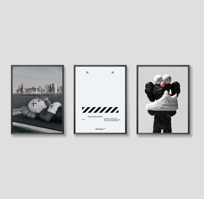 Kaws Hypebeast Set of 3 Posters/Prints | Off White Luxury Wall Art | Kaws Poster/Print | Set of 3 Designer Poster