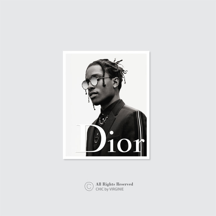 Travis Scott Dior Poster - ASAP Rocky Poster - Travis Scott Photography - Black & White Music Fashion Photography - Wall Art - Instant Download - High Res 300 DPI