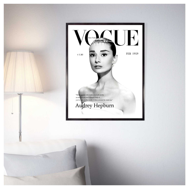 Audrey Hepburn Poster - Vogue Vintage Cover 1959 Magazine Art Poster - Fashion Wall Art - Digital Art - Fashion Home Decor