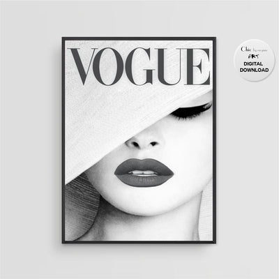 Vogue Cover Poster - Fashion Wall Art - Vogue Vintage Cover Magazine - Digital Art - Fashion Home Decor