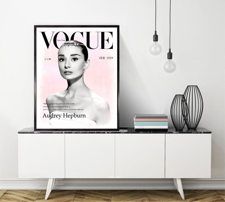 Audrey Hepburn Vogue Cover 1959 Poster - Fashion Wall Art - Fashion Icon - Digital Art - Fashion Home Decor