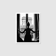 Girl In Paris Window Print - Fashion Photography - Paris Poster - Home Decor - Instant Download - High Resolution Photograph 300 DPI