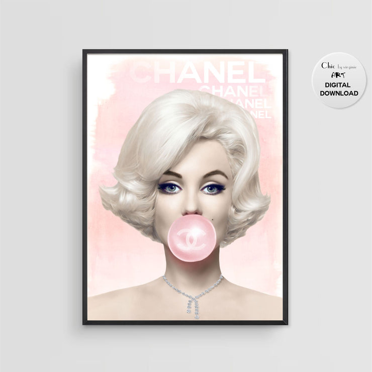 Marilyn Monroe Bubble Gum Poster - Fashion Wall Art - Digital Art - Ma ...