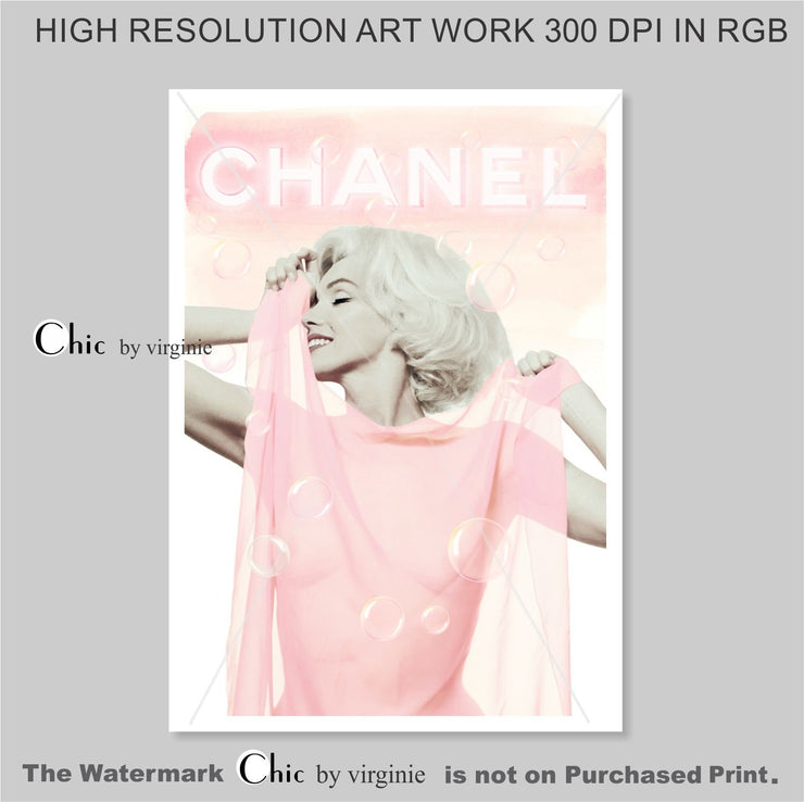 Marilyn Monroe Bubble Bath Poster - Fashion Wall Art - Digital Art - Marilyn Monroe Watercolor Art Poster
