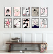 Vogue Cover Magazine Set of 10 Posters/Prints | Iconic Designer Fashion Wall Art | Chanel Posters