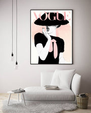 Vogue Cover Art Poster - Fashion Wall Art - Digital Art - Vogue Vintage Magazine - Vogue Watercolor Art Print - Home Decor