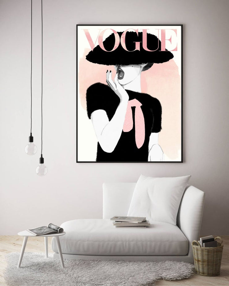 Vogue Cover Art Poster - Fashion Wall Art - Digital Art - Vogue Vintage Magazine - Vogue Watercolor Art Print - Home Decor